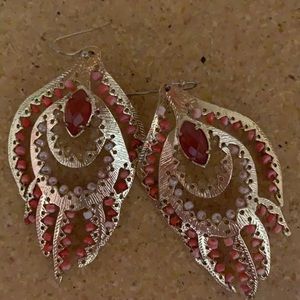 Feathered metal Kendra Scott earrings